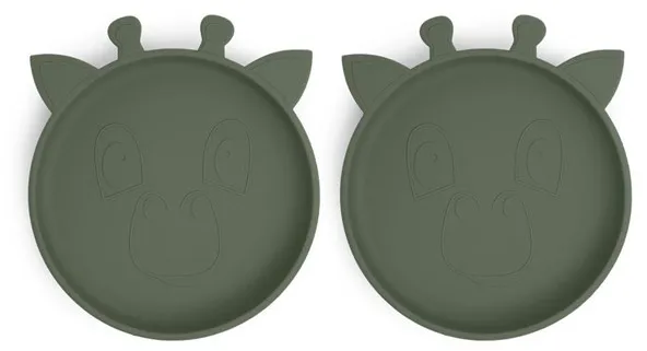 Nuuroo Akila silikonilautanen 2-pack - Dusty Green
